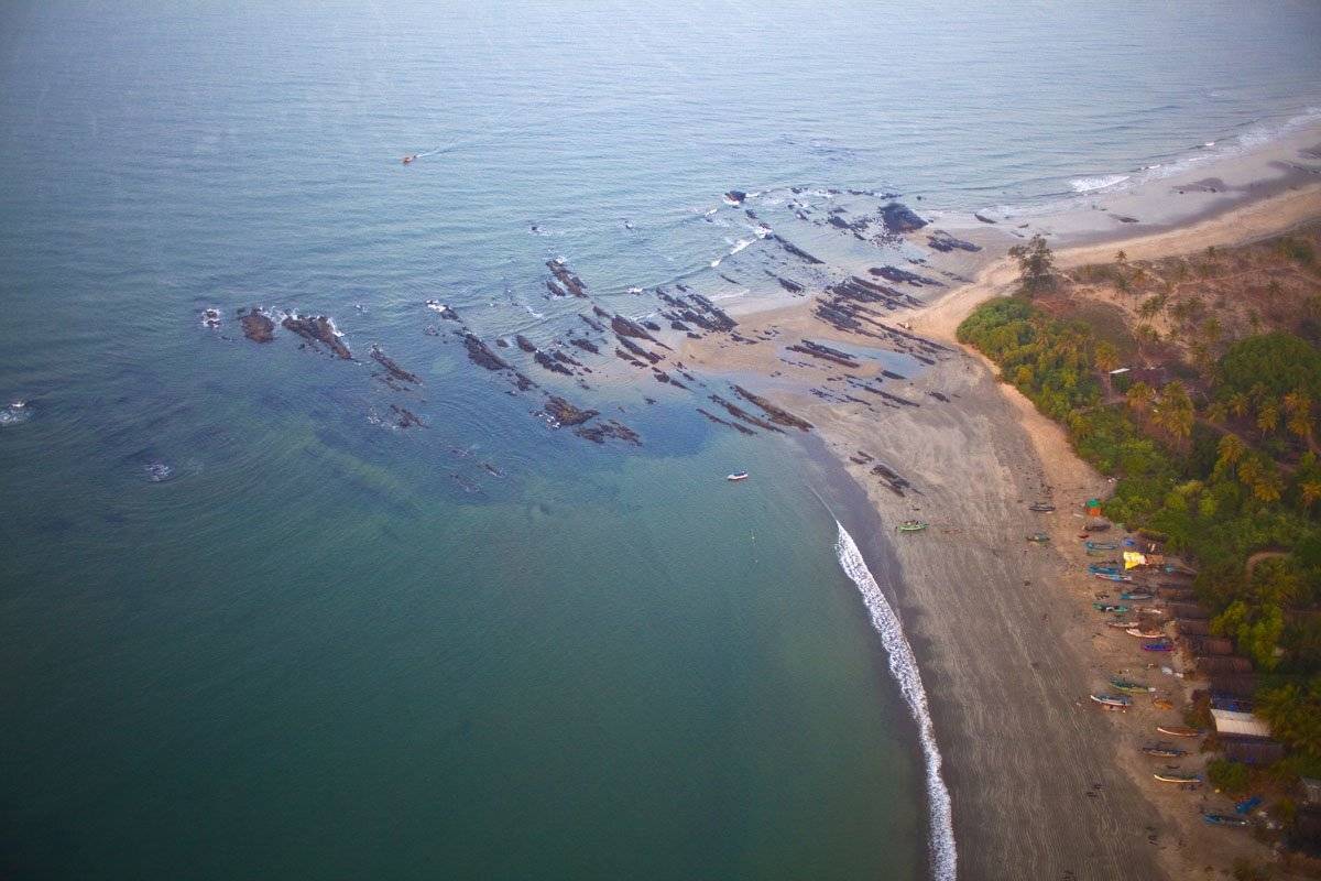 Индия, Гоа, Индийский океан, море, пляж, лодки, аэро, aerial, Борис Резванцев