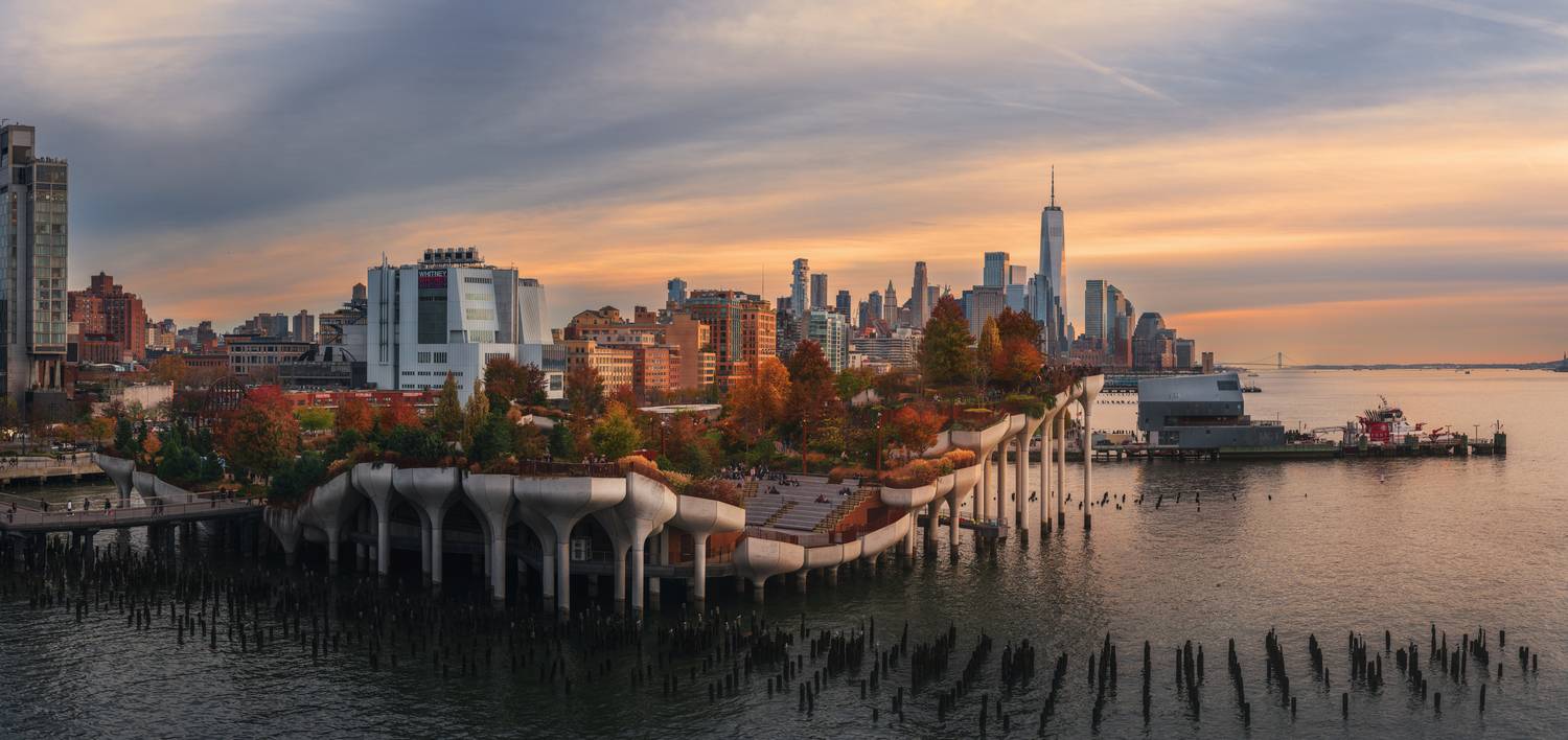 new york, нью йорк,  осень, отражение , цвета, город, city, big apple, little island, Садов Сергей