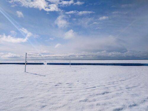 Snowy volleyball