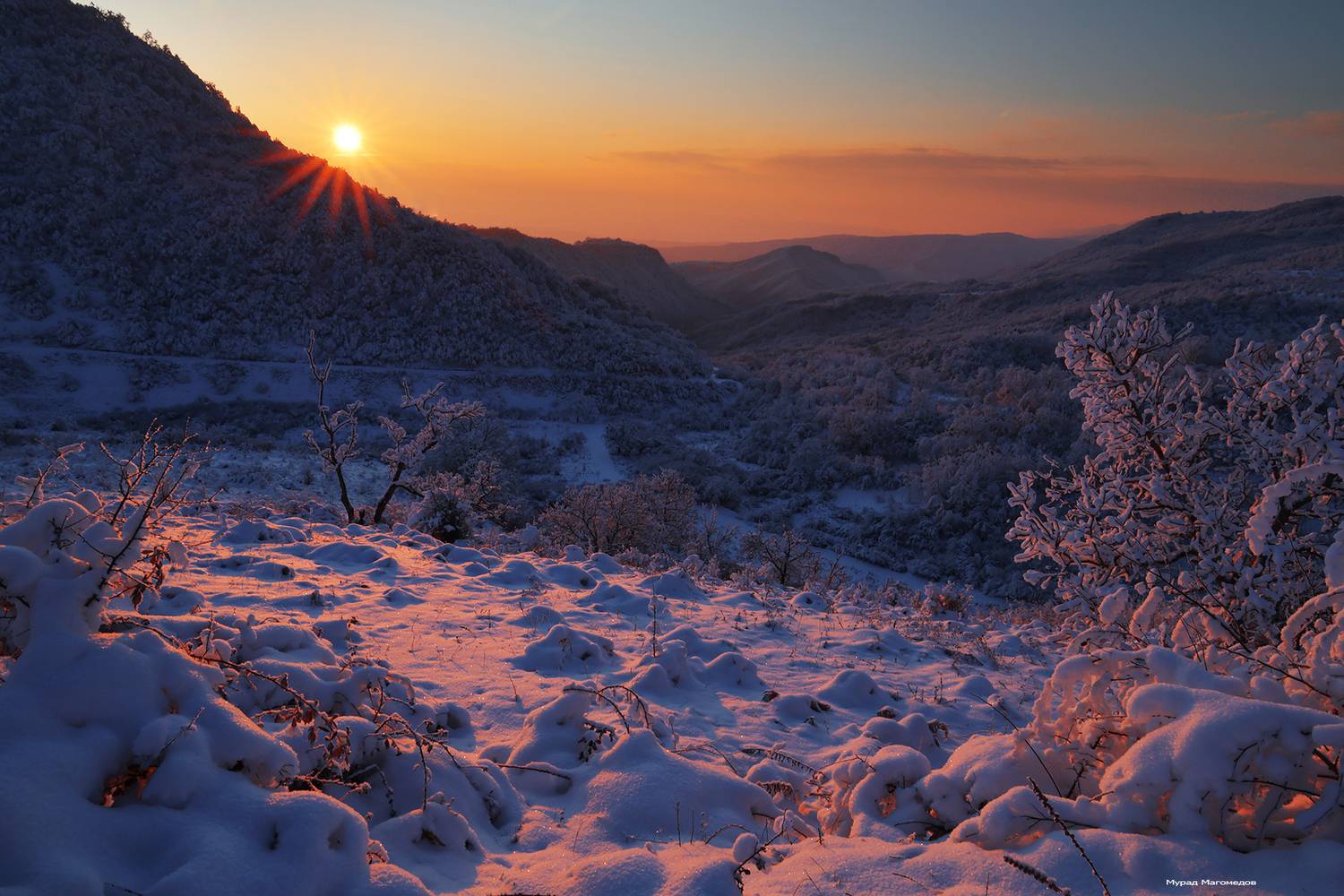 горы,зима,утро,рассвет,дагестан,пейзаж,, Magov Marat