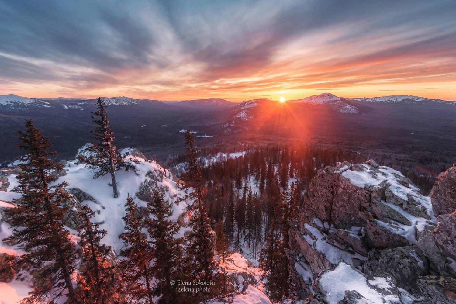 москаль, большая калагаза, закат, вечер, зима, горы, фототур, Соколова Елена