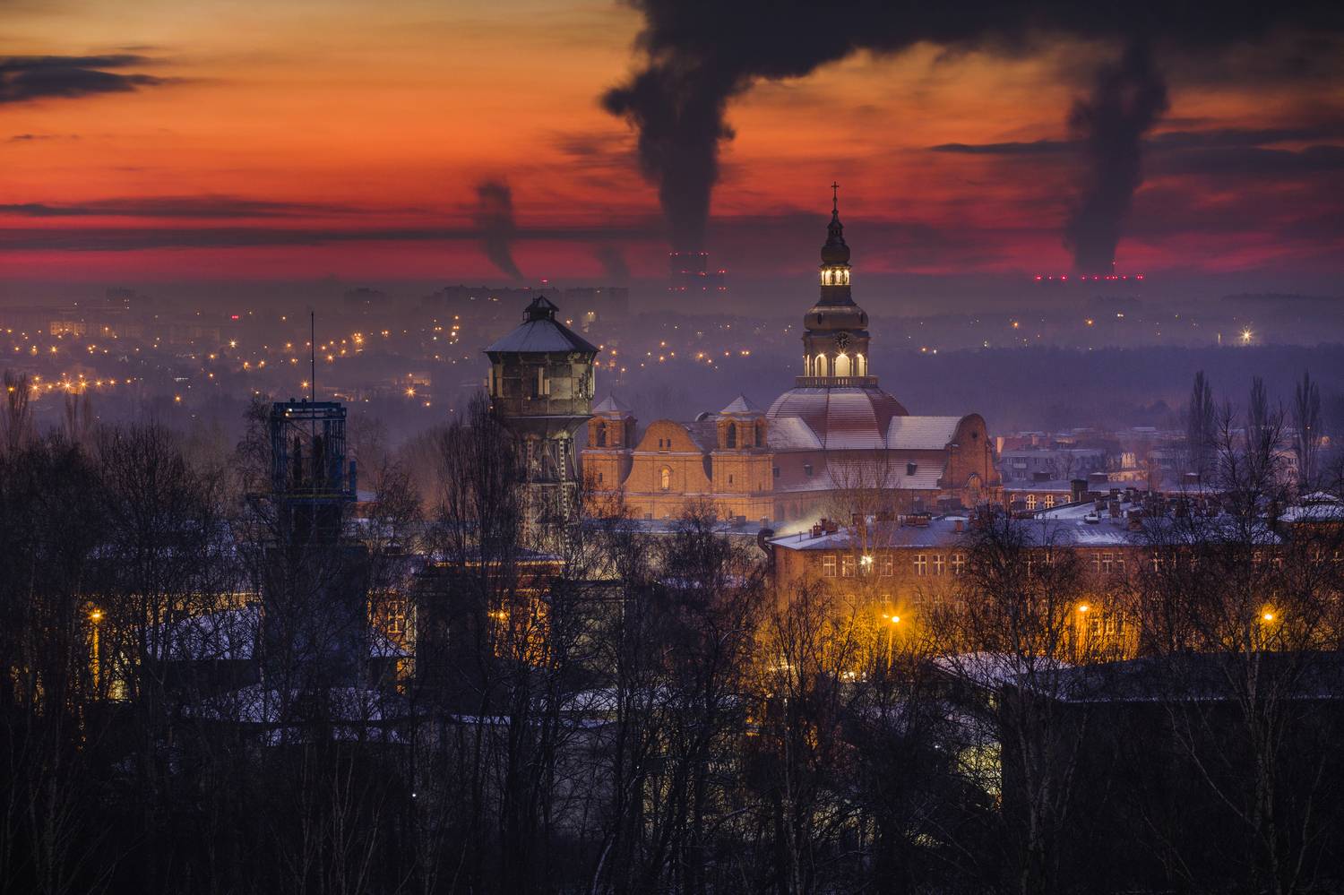Horizontal, Photography, Architecture, City, Church, Sky, Town, Cityscape, Building, Urban, Skyline, Poland, Nikiszowiec, Katowice, Damian Cyfka