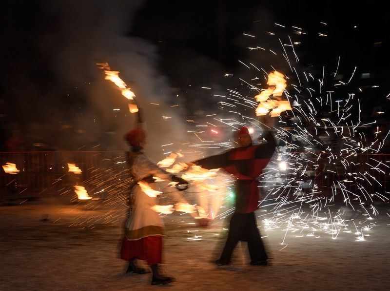фаершоу, масленица, огонь, вереселень Фаершоу группы Вереселень фото превью