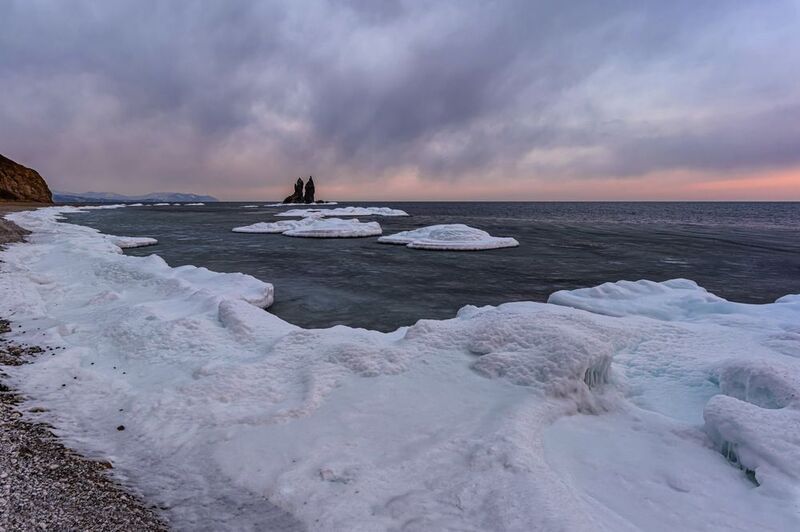 море, лед, зима, двабрата Ледяные берега 1 фото превью
