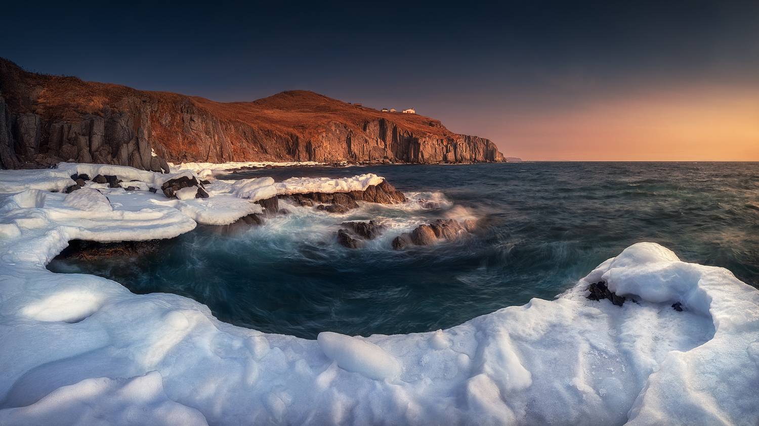 панорама, весна, море, скалы, Андрей Кровлин