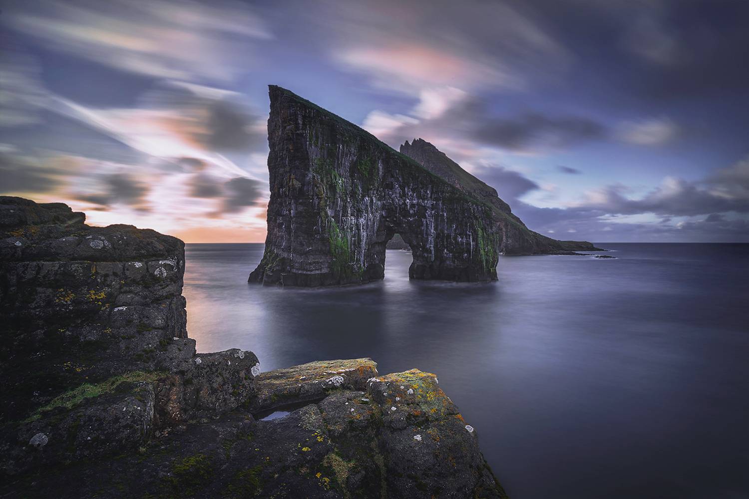landscape, nature, scenery, sunrise, sea, rocks, island, morning, пейзаж, faroe, Александър Александров