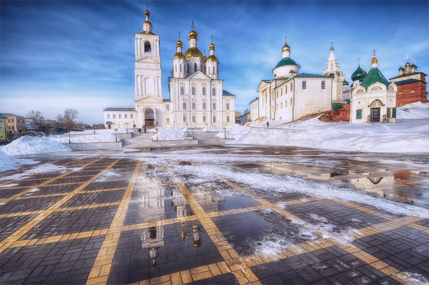 церкви колокольня плитка отражения, Вера Петри