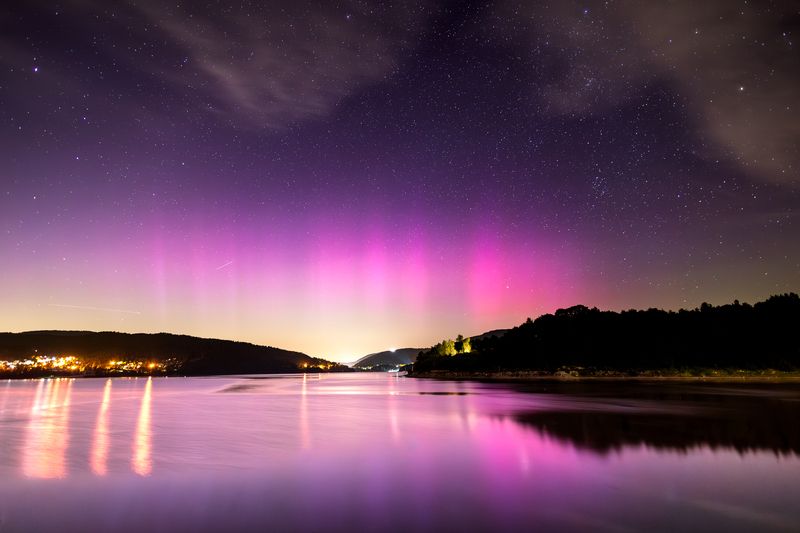 aurora borealis over Poland фото превью