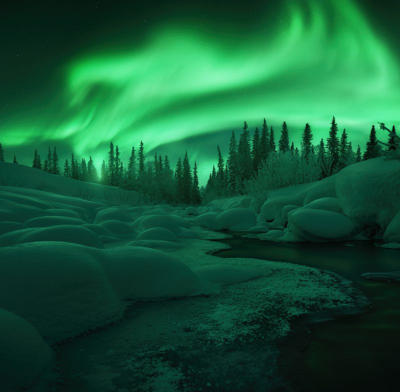 север, кольский, северноесияние, зима, фототур Ночь на Кольском фото превью