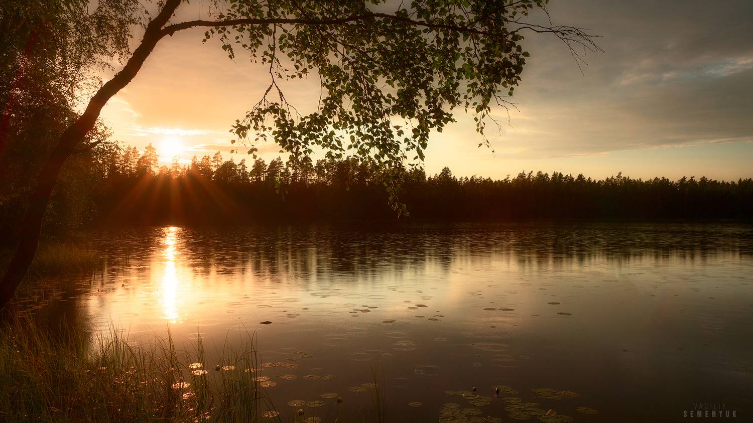 карелия, лето, дождь, закат, озеро., Семенюк Василий