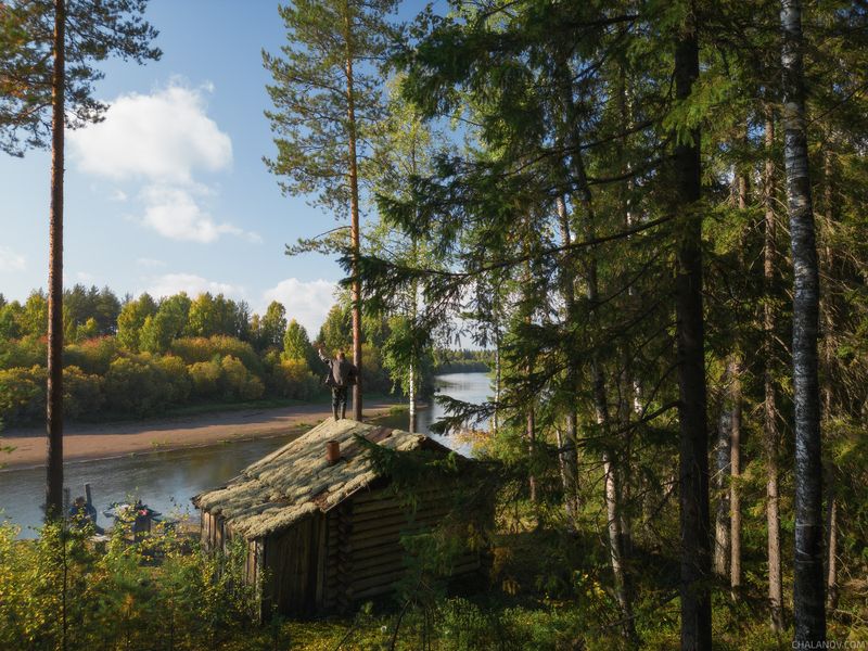 пейзаж, осень, дрон, река, сплав Попытка связи с большой землей... фото превью