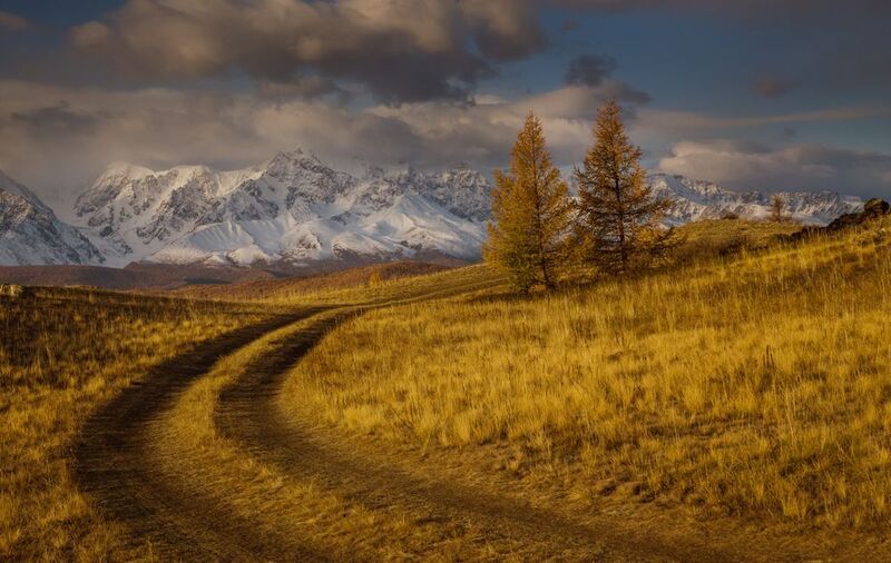 горы, дорога, осень, пейзаж Дорога в горах фото превью