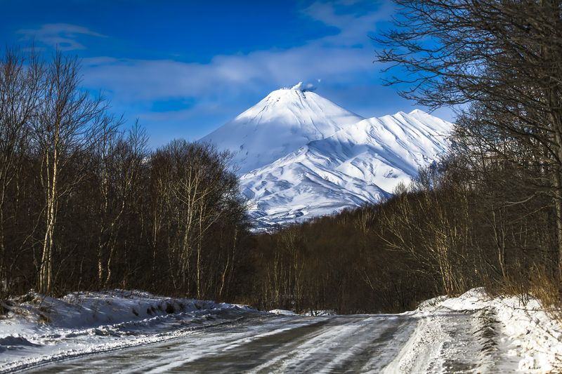 вулкан, сопка, авачинский вулкан, дорога Дорога к вулкану фото превью