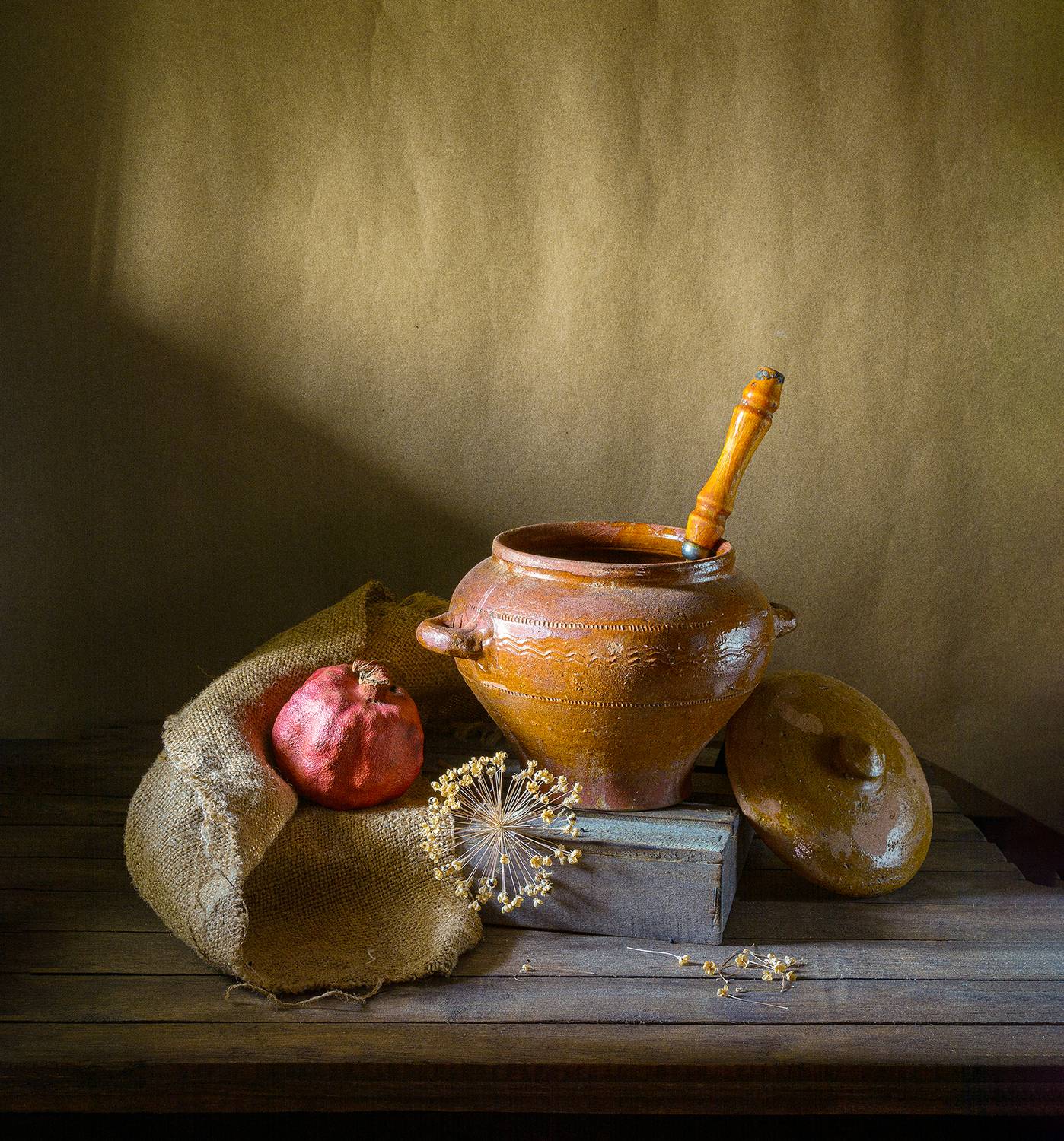 горшок, гранат, мешковина, лопатка, крышка, Алексей Бычков