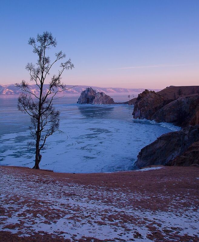 байкал, ольхон, зима. Байкал. Зимнее  утро Ольхона. фото превью