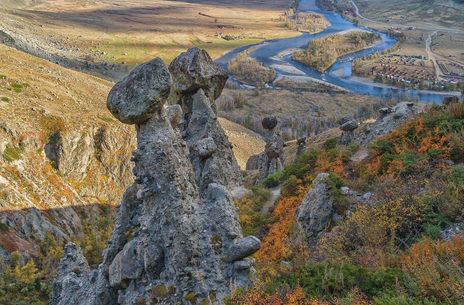 Алтай, Россия, пейзаж, Чулышман, долина, каменные грибы, Лариса Дука
