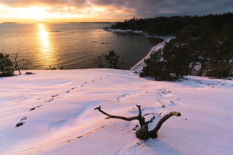 архипелаг, швеция, закат Зимние краски фото превью
