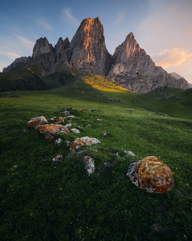 пейзаж, рассвет, горы, цей-лоам, кавказ, весна Змей фото превью