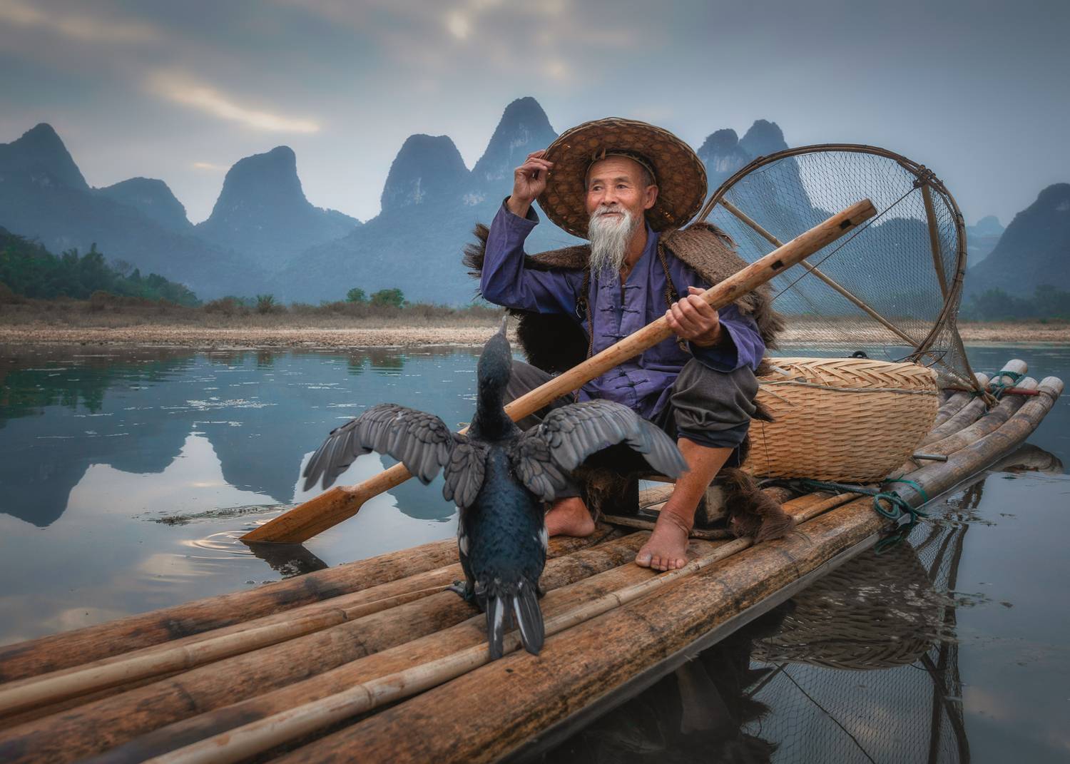 китай, china, fisherman, рыбак, баклан, xingping, guilin, youngshuo , Kaznov Stanislav