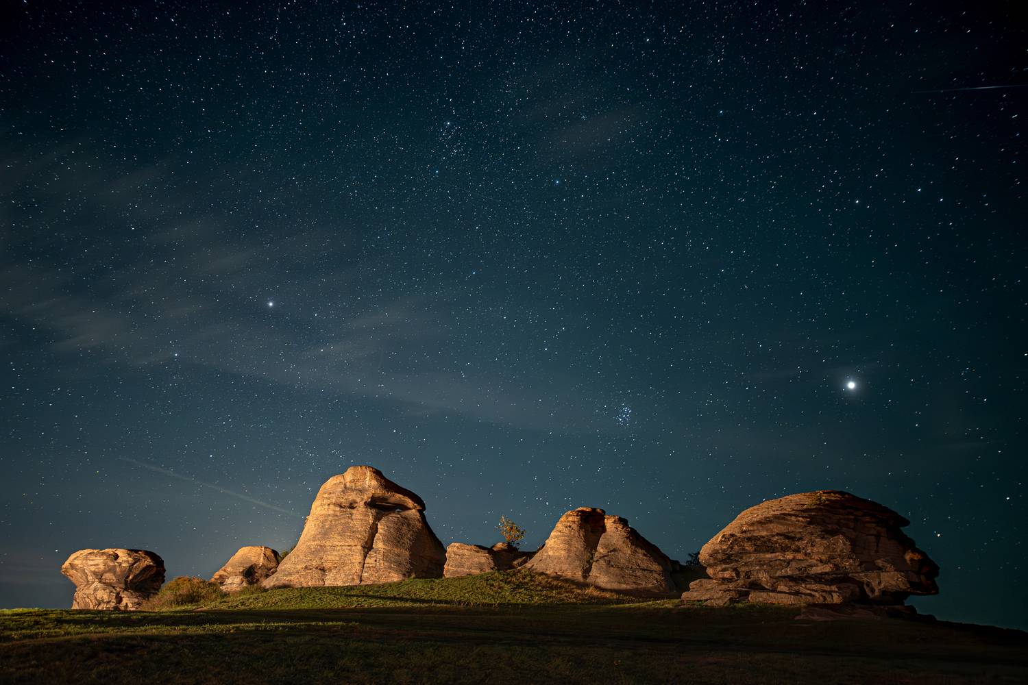 пейзаж, камни, ночь, звезды,, Евгений Гецев