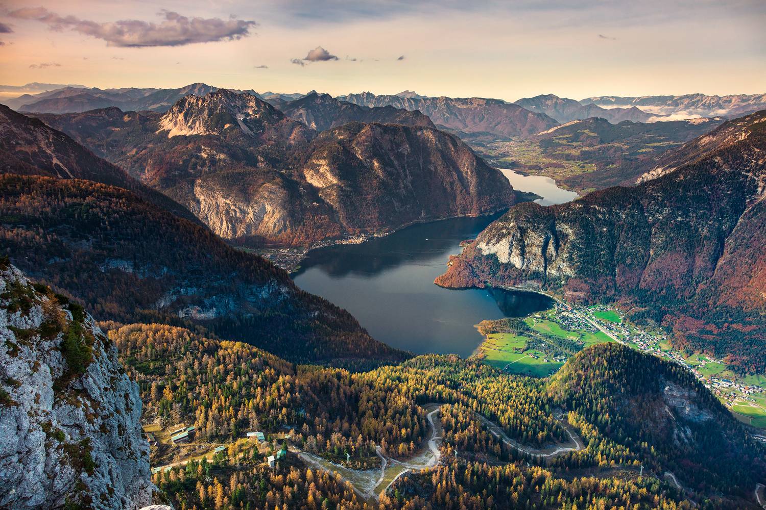 alps, mountains, austria, autumn, see, lake, hallstatt,,  Gregor