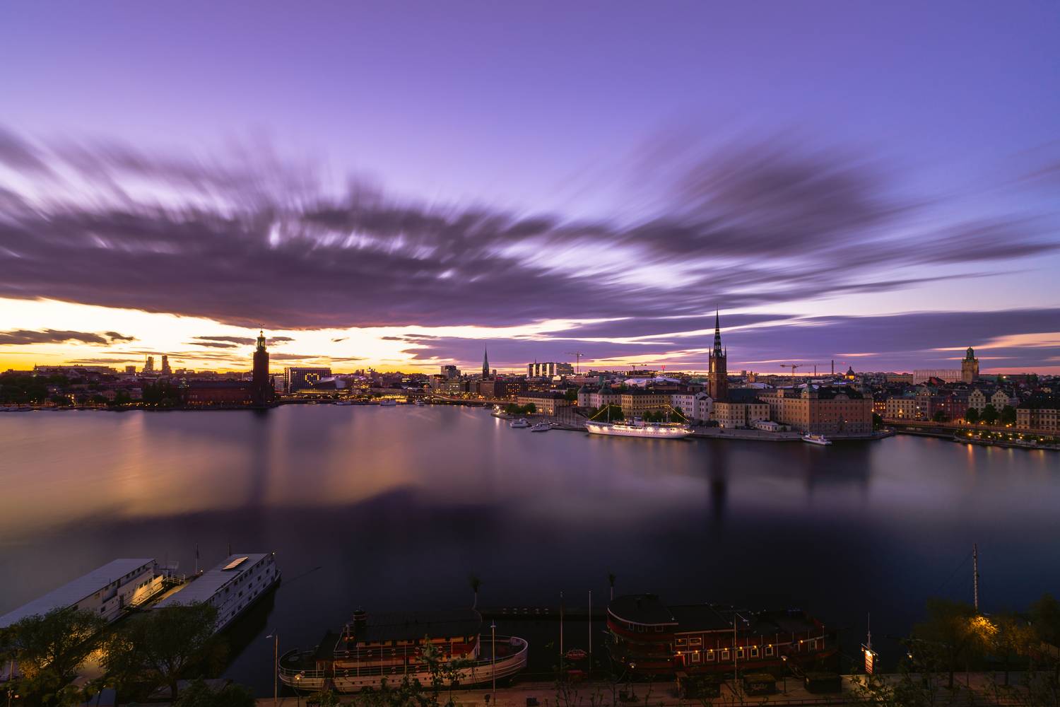закат, Стокгольм, Швеция, вечер, город, Soul