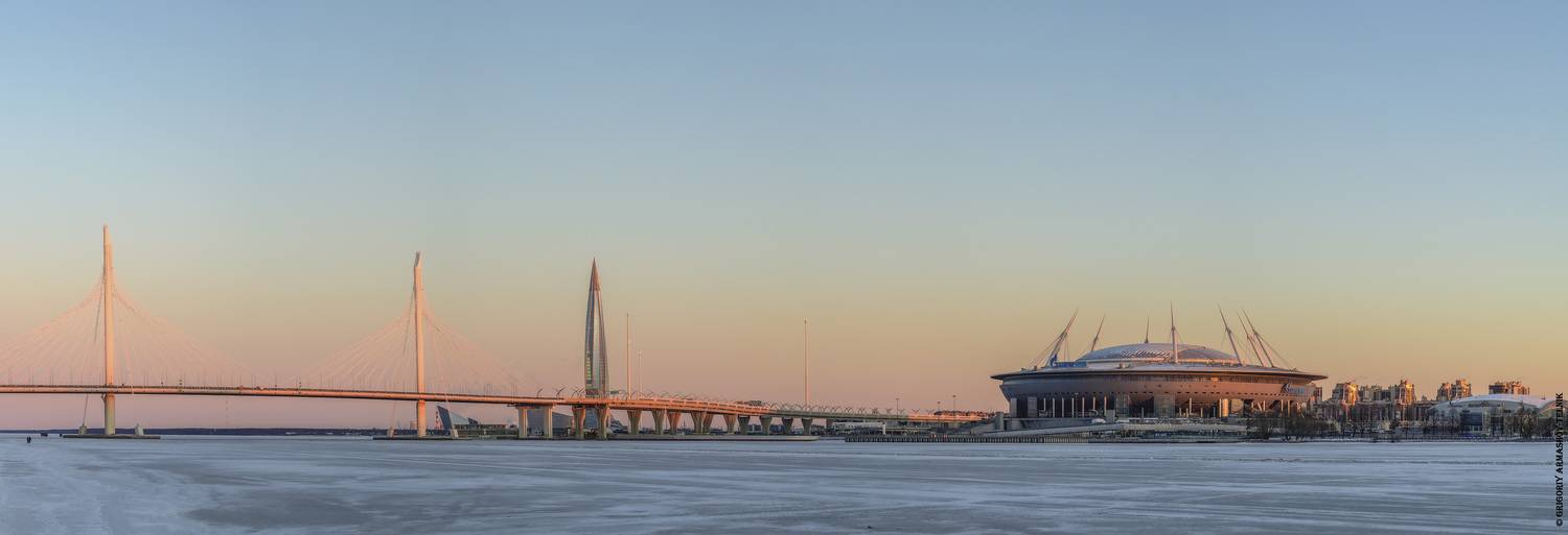 санкт-петербург, панорама, мост, утро, город, Армашов-Тельник Григорий