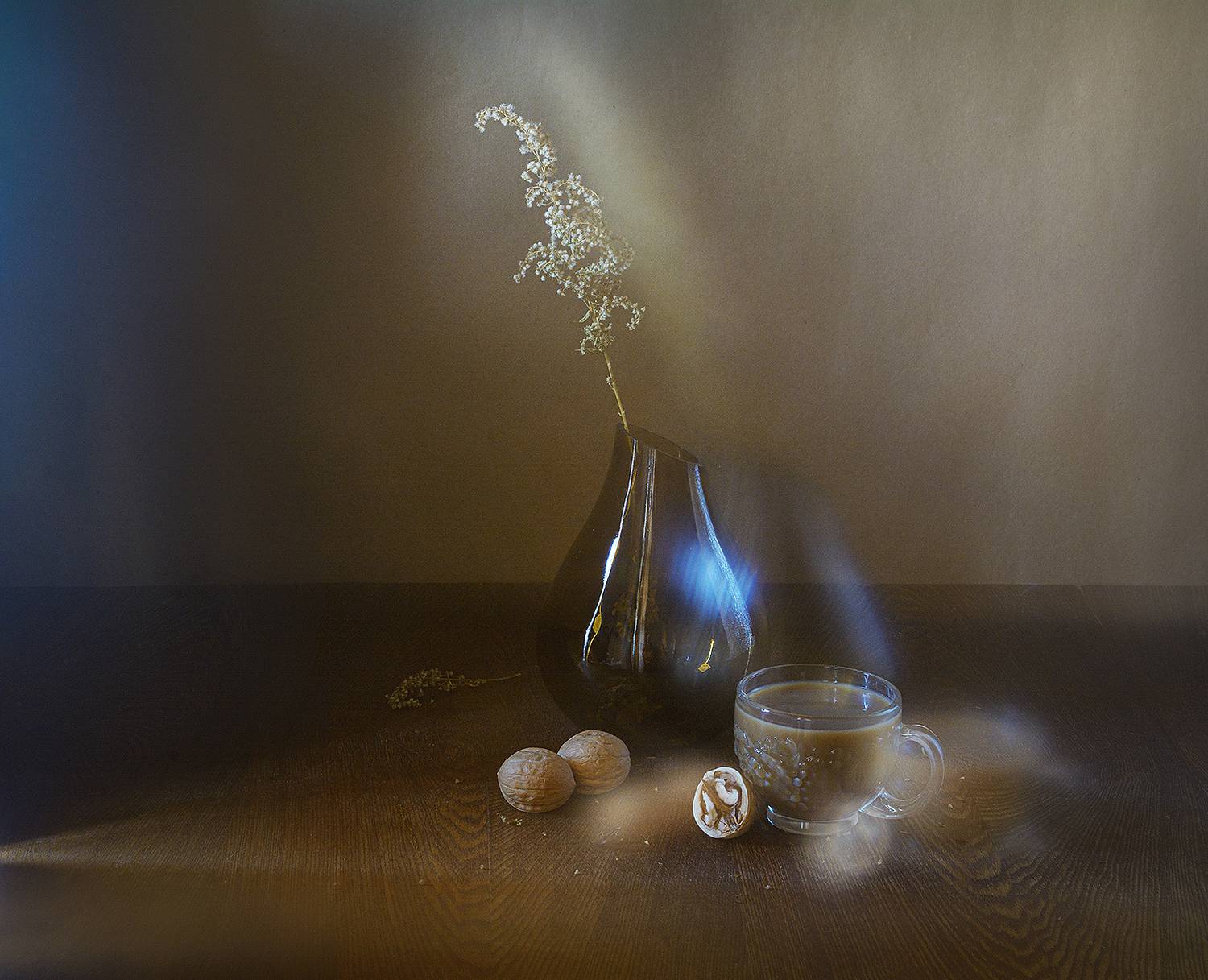 ваза, кружка, кофе, орехи, сухоцветы, Алексей Бычков