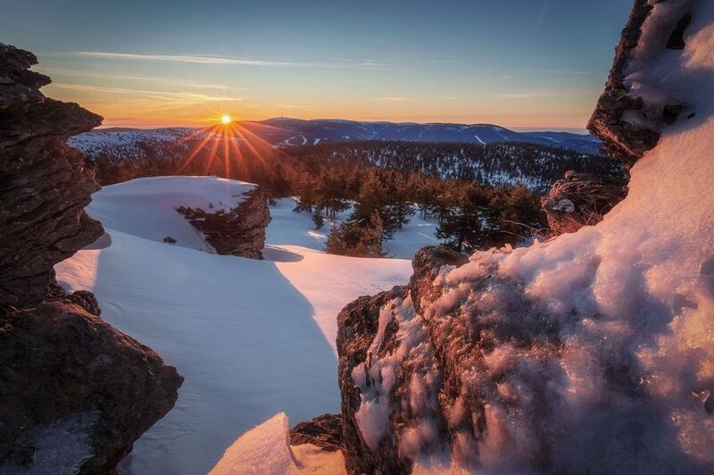landscape, winter, sun, moutains Good Morning Jeseniky фото превью