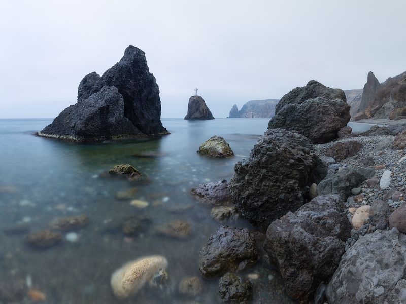 севастополь, фиолент, море, пляж. Камешки Фиолента. фото превью