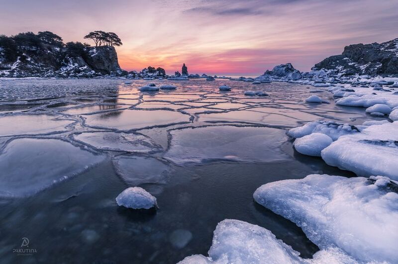 приморье, приморский край, бухта орлинка, пейзаж, зима, японское море Волшебное утро в Приморье фото превью