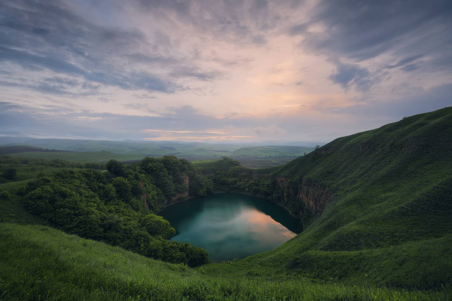 природа, пейзаж, озеро шадхурей, кавказ, закат, Андрей