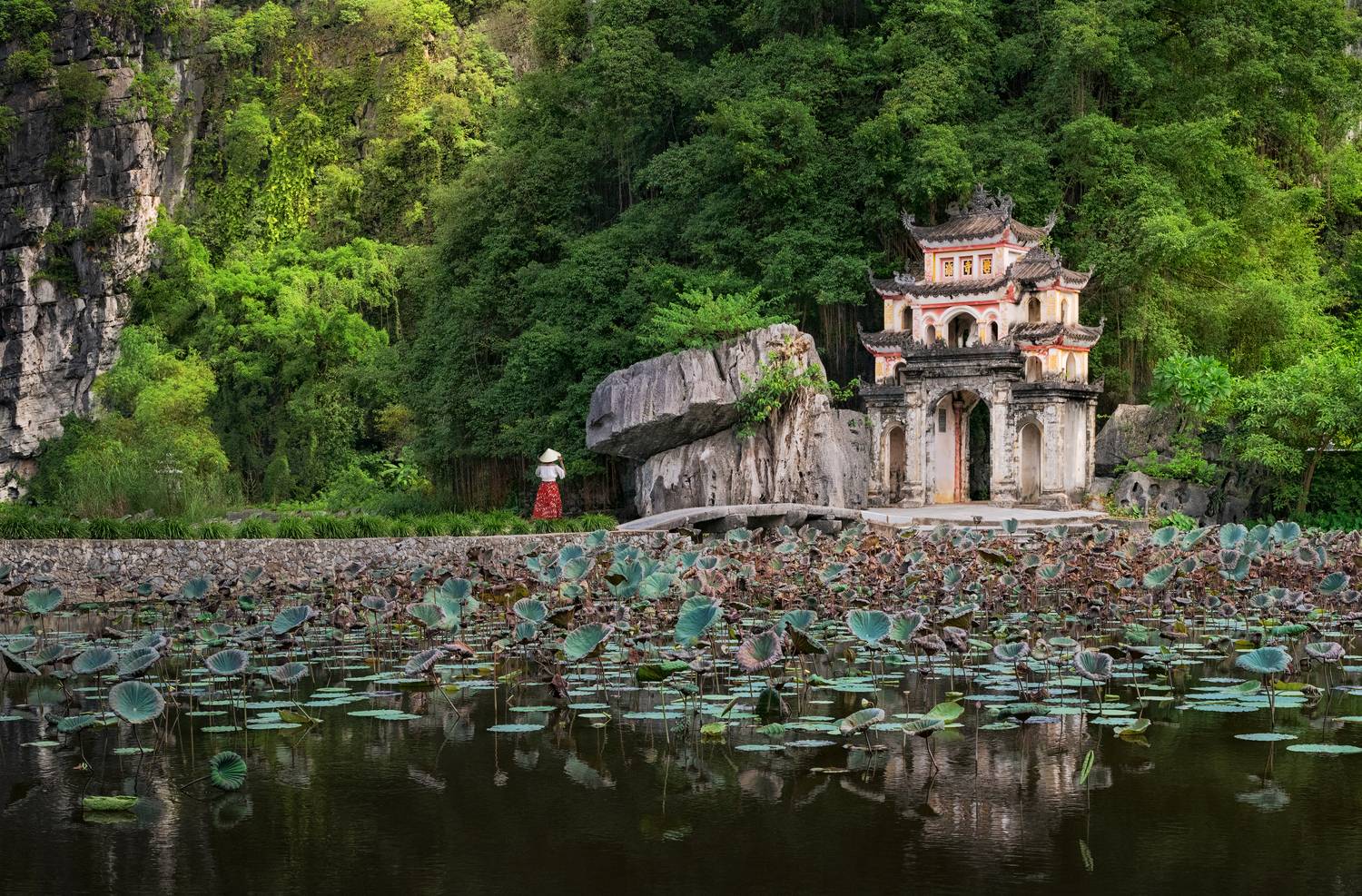 вьетнам, нинь бинь, провинция, пагода, мост, озеро, пруд, деревня, горы, осень, азия, vietnam, ninh binh, province, pagoda, lake, pond, river, mountain, traditional, autumn, Эрнест Вахеди