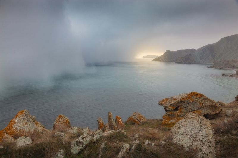 крым, пейзаж, туман, закат, фототур Непогода фото превью