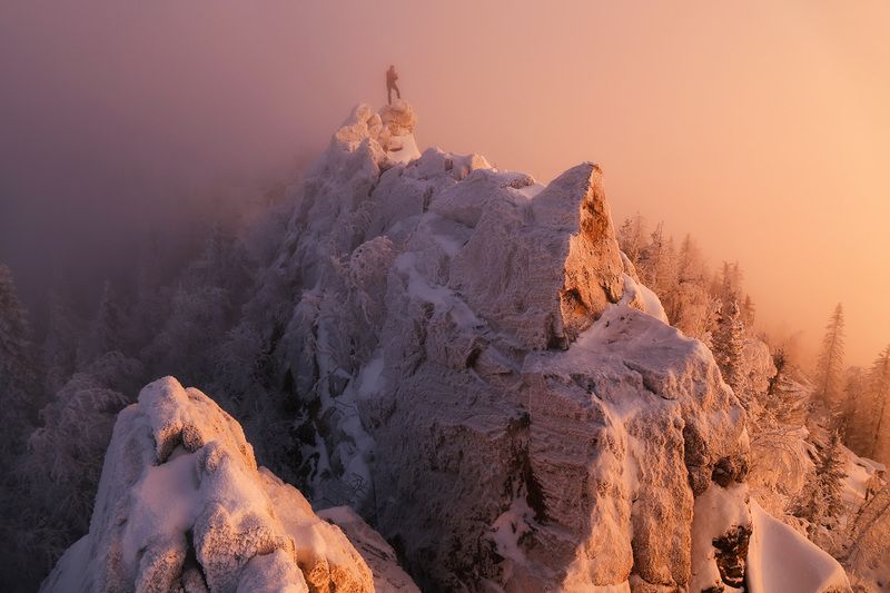 Уралтау, Уральские горы, Южный Урал, Урал, Александровская сопка, зимний пейзаж?  Александровская сопка, Хребет Уралтау фото превью