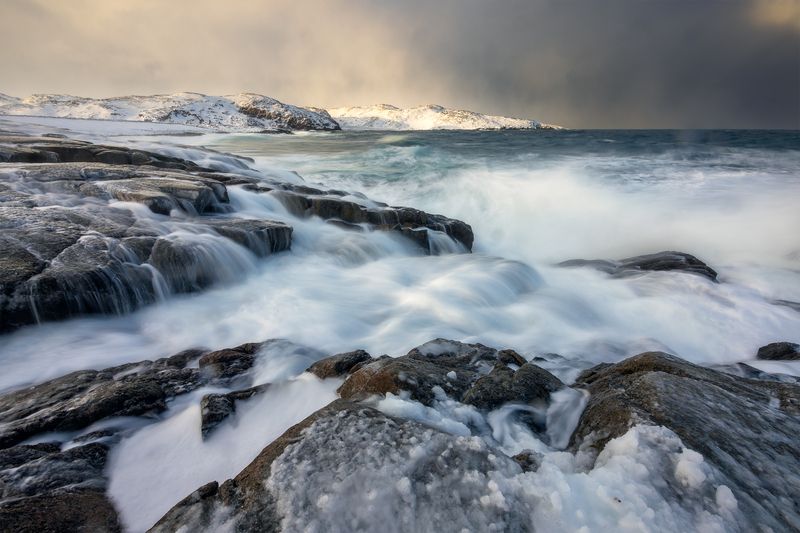 кольский, териберка, мурманск, баренцево море, шторм, море Шторм на Баренцевом море фото превью
