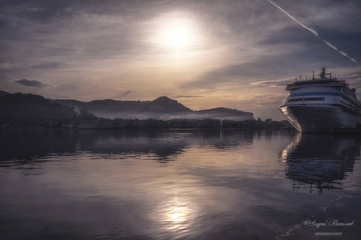 порт, портовый город, пейзаж, пристань, вечер в порту, Васильев Андрей