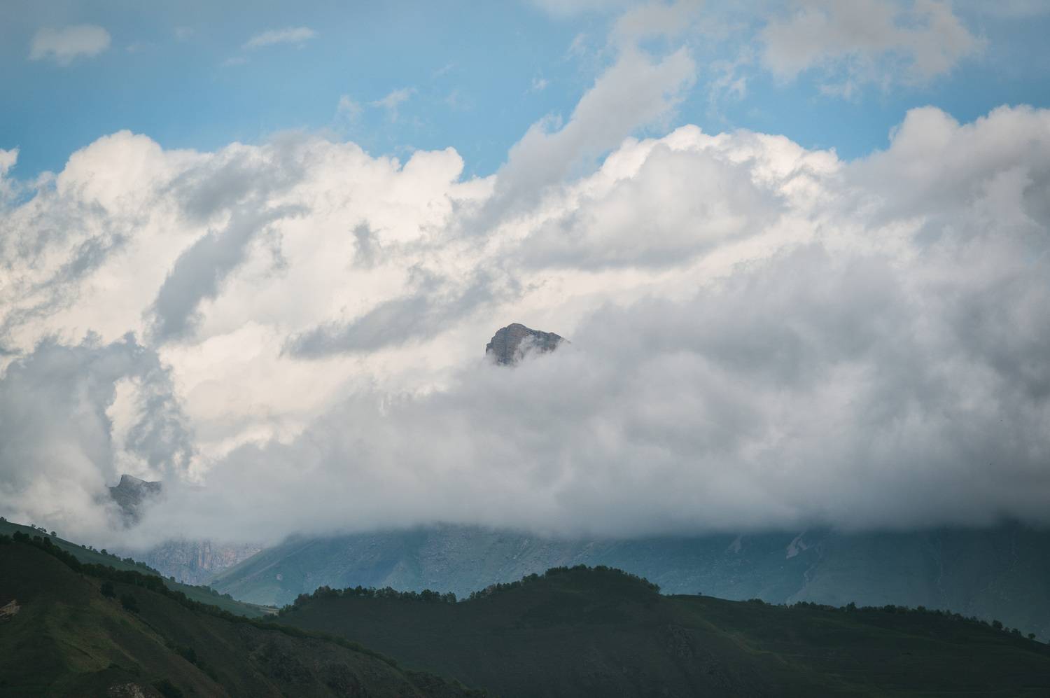 chegem, caucasus, rock, landscape, peak, nature, mountains, clouds,  top, landscape,, Бугримов Егор