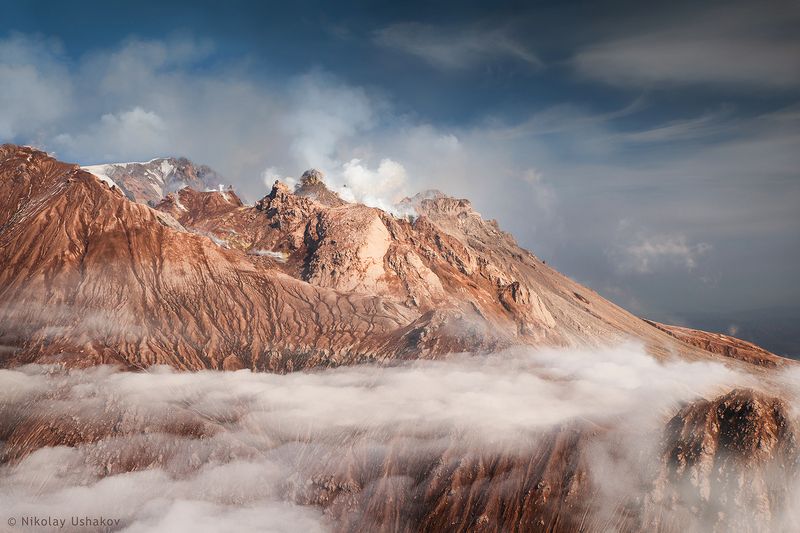 Камчатка, вулканы  Кратер Шивелуча фото превью