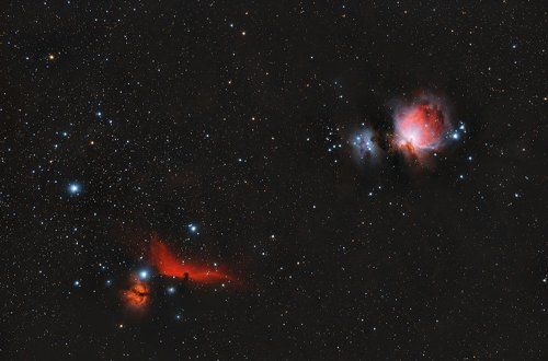 Туманность Конская Голова, Пламенная, Бегущий человек, M42, M43.
