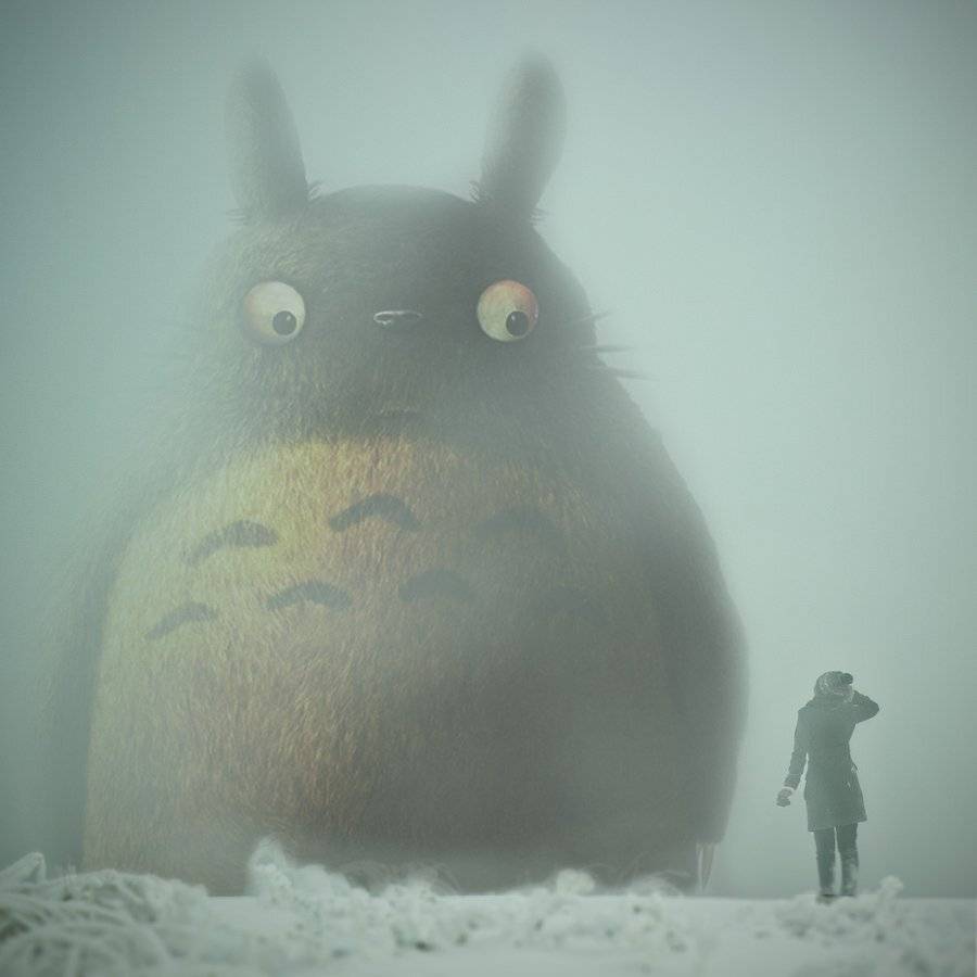 тотторо, tottoro, anime, аниме, зима, winter, Анна Гилёва