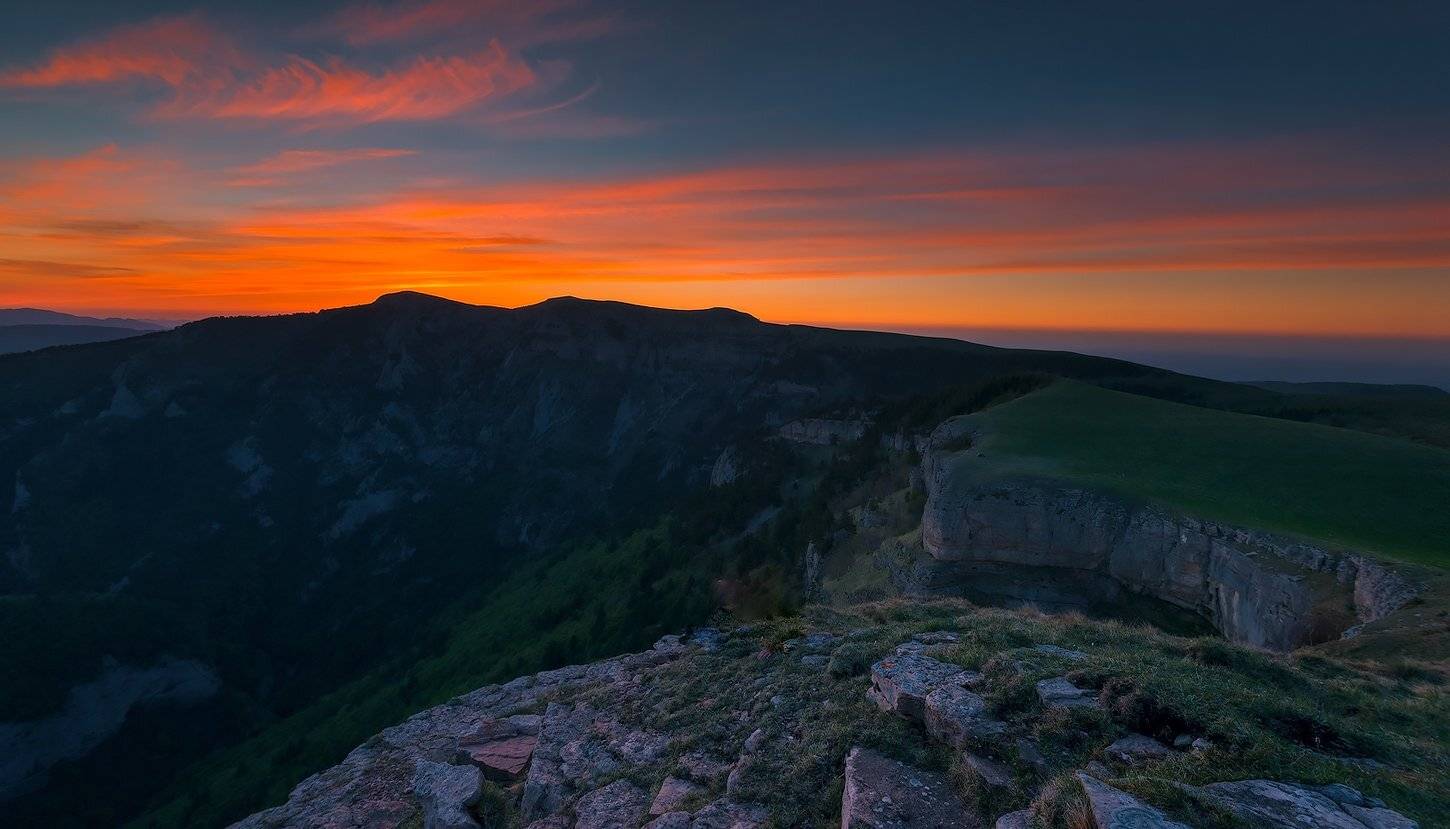 Горы, Двухэтаж, Закат, Мезмай, Олег Скан