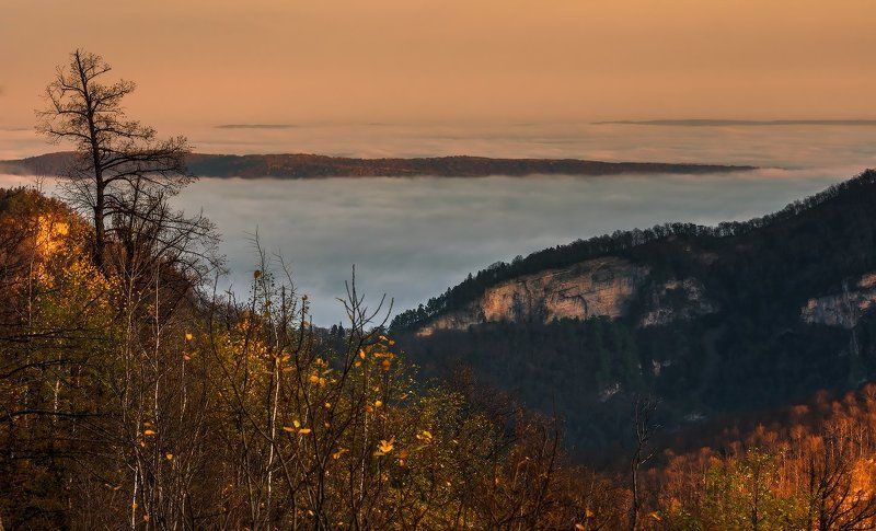 Горы, Мезмай, Осень, Предгорье, Природа, Рассввет Осенний, Мезмайский рассвет фото превью