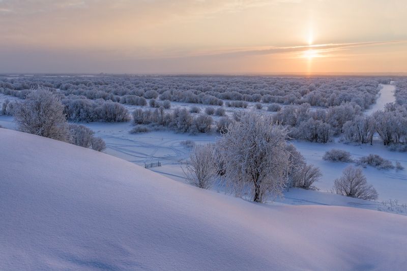 Январский закат фото превью
