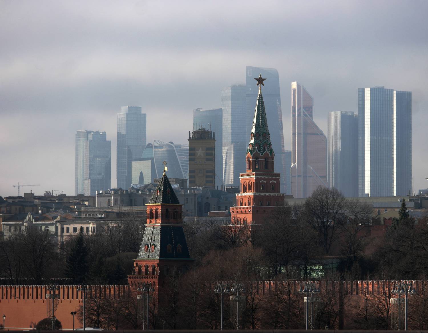 Кремль, МДЦ, звезда, дымка, день, Дмитрий Ткаченко
