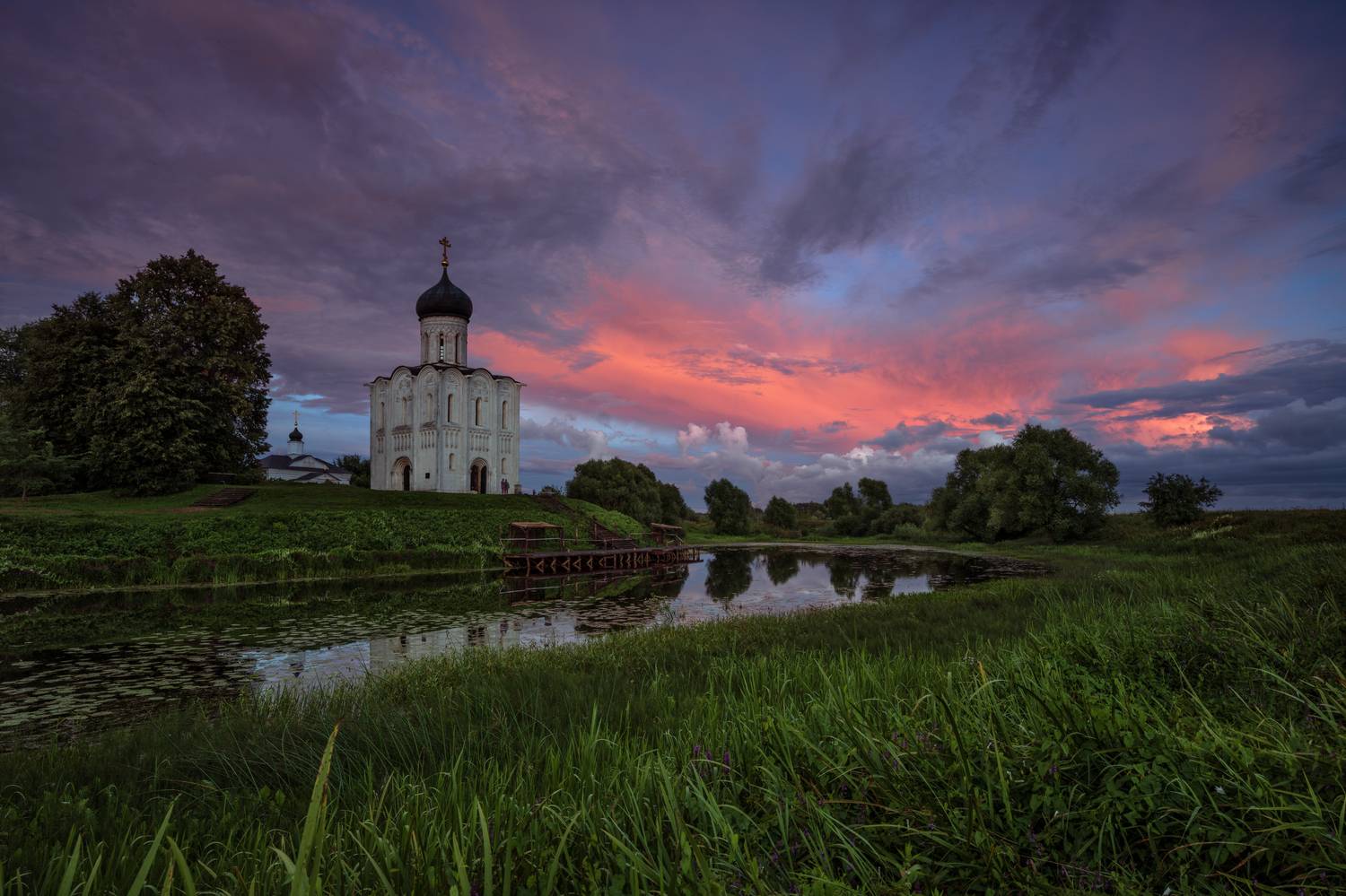 покрова на нерли, боголюбово, владимирская область, вечер, Олег Зверев