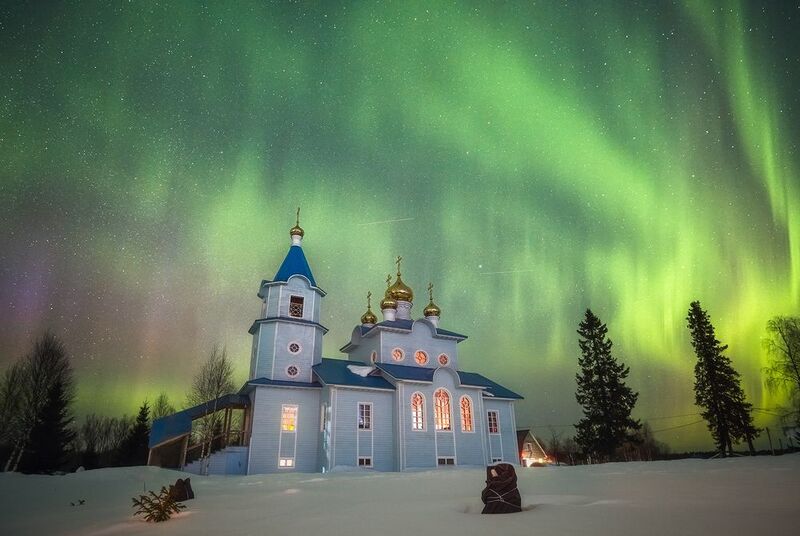 северное сияние, полярное сияние Волшебная ночь в Радово фото превью