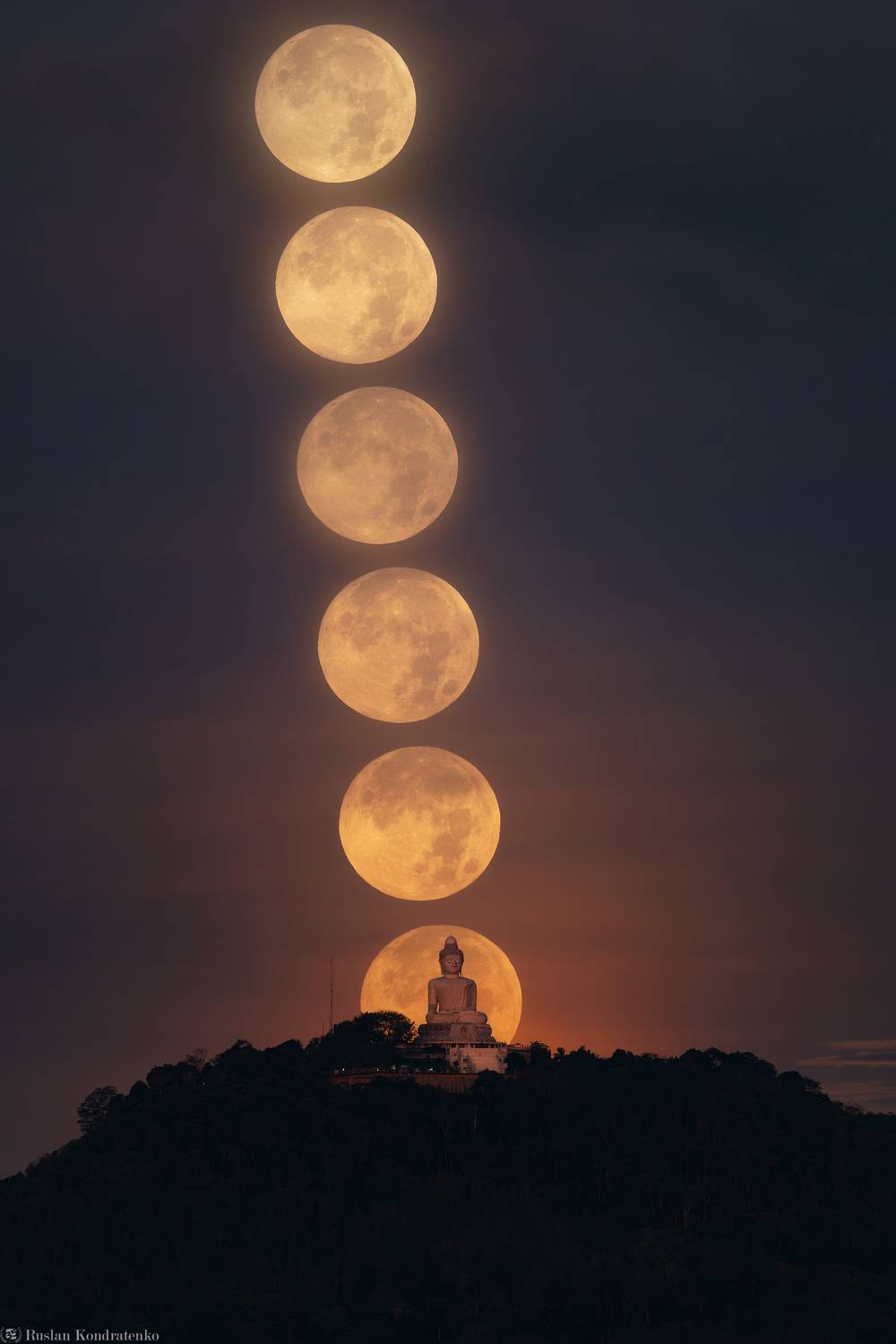 статуя большого будды, пхукет, прострел, луна, полнолуние, Кондратенко Руслан