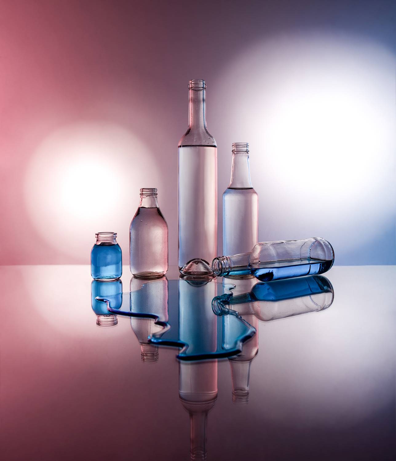 still life, glass, colors, light, mirror, Maria Margareth Perfoncio