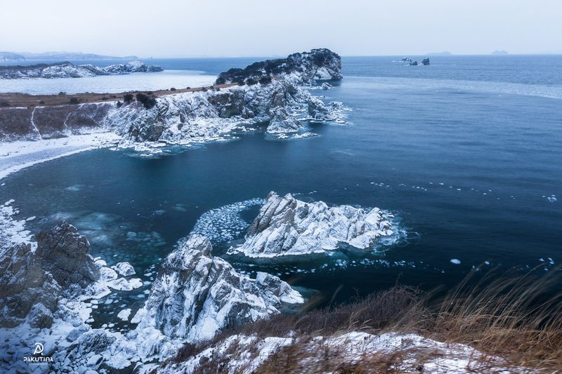 пейзаж, японское море, зима Японское море зимой фото превью